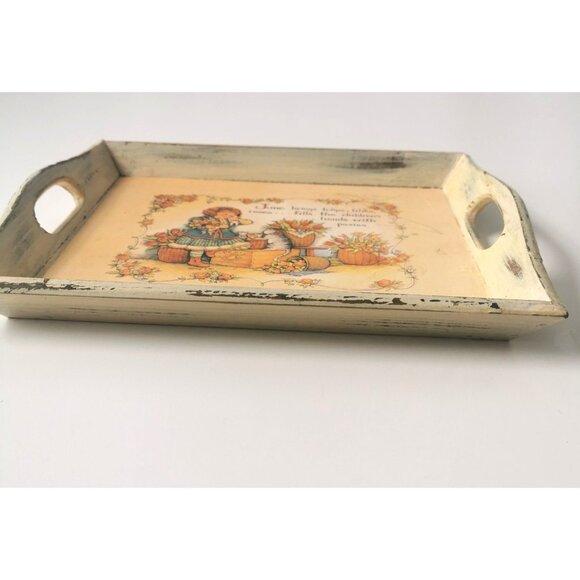 Rare Vintage Picture Wood Serving Tray - Picture 3 of 8